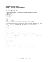 Accounting Chapter 22 Comparative reports in which each item is expressed as a percentage