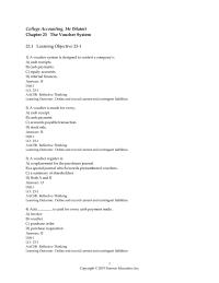 Accounting Chapter 23 A voucher system is designed to control a company’s