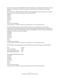 Accounting Chapter 24&nbsp;If indirect advertising costs are allocated based on gross