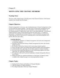 Marketing Chapter 9 Marketing Channel Audits Comprehensive Review Channel Relationships