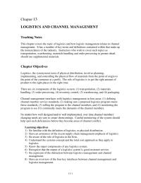 Marketing Chapter 13 Center Orientation Inventory Velocity Interconnection Flows Jit