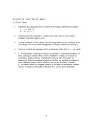 Chapter 3 Homework Tautologous Contingent Logical Equivalences Use Truth