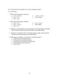 Chapter 7 Homework Seven Predicate Logic Symbolization General
