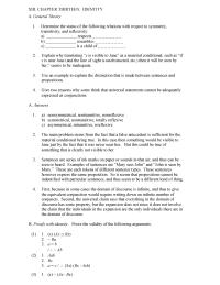 Chapter 13 Homework Give two reasons why some think that universal statements