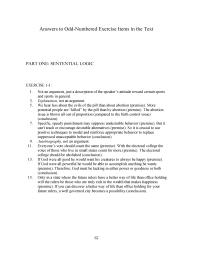 Part&nbsp;1 Homework Answers Odd numbered Exercise Items The Text Part