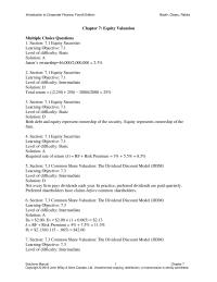 Finance Chapter 7 Preferred dividends are paid quarterly