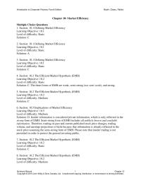 Finance Chapter 10 Implications Market Efficiency Learning Objective 105 Level