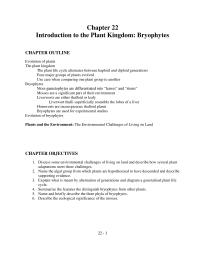 Chapter 22 What Protonema What Disadvantage Moss Common Name