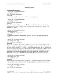Finance Chapter 16 Capital leases tend to be long-term leases