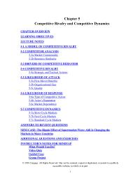 Management Chapter 5 Competitive Rivalry And Competitive Dynamics Teaching