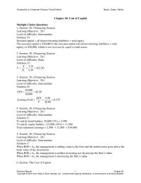 Finance Chapter 20 The Cost Capital And Investment Learning Objective