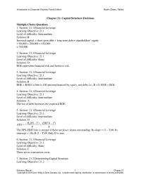 Finance Chapter 21 However Also See That With This Set