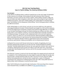 Management&nbsp;Case&nbsp;11 Pacific Drilling Also Possesses Many Intangible Resources