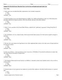 Chapter 1 Early court cases concluded that labor organizations