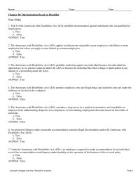 Chapter 10 Ada Provides Defense The Employers d Sam Can