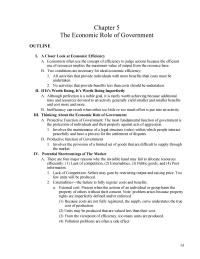 Economics Chapter 5 Homework The Economic Role Government None Minutes Works