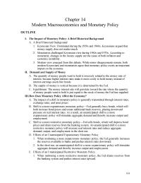 Economics Chapter 14 Homework Impact Stop go Monetary Policy Monetary Policy Has