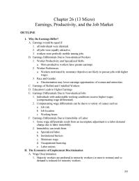 Economics Chapter 26 Homework Clearly When Earnings Are Determined Market Forces