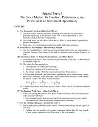Economics Special Topic 3 Homework Objectives This Special Topic Considers Several Issues