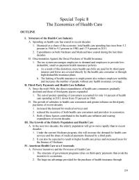 Economics Special Topic&nbsp;8 Homework Encourage The Purchase Catastrophic Health Insurance And