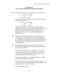 Economics Chapter 15 Homework These data will yield a perfect fit since all values of X above
