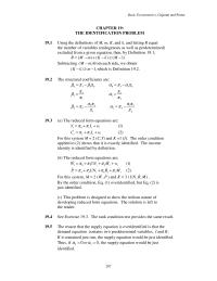 Economics Chapter 19 Homework&nbsp;For this equation to be identified, there must be at least