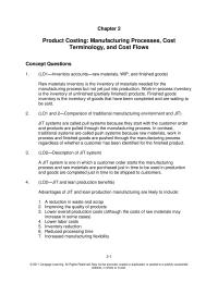 Chapter 2 Processes Cost Terminology And Cost Flows Lo4cost