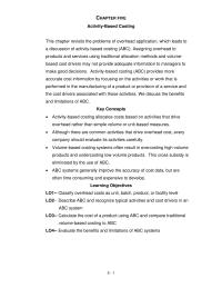 Chapter 5 Although there are common activities that drive overhead