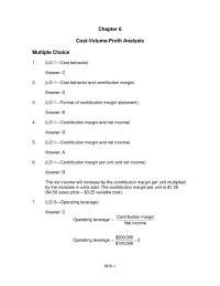 Chapter 6 If sales increase by 20 percent, income will increase&nbsp;