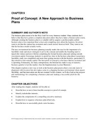 Chapter 9 Proof Concept New Approach Business Plans