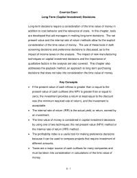 Chapter 8 Long-term decisions require a consideration of&nbsp;