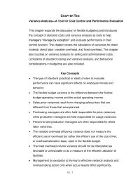 Chapter 10 Selling And Administrative Expense Variance The Selling