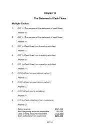 Chapter 13 The purpose of the statement of cash flows