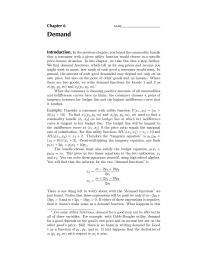 Economics Chapter 6 When the consumer is choosing positive amounts