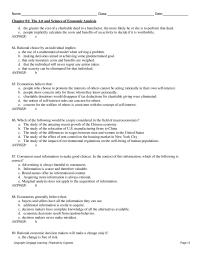 Chapter 1 Economic Theory a Expresses Normative Value b Invents Imaginative