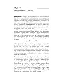 Economics Chapter 10 The consumer will choose a consumption bundle