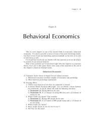 Economics Chapter 31 Choices may depend on how they are presented or framed