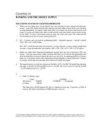 Economics Chapter 14 Homework The Money Multiplier 667 The Required Reserve