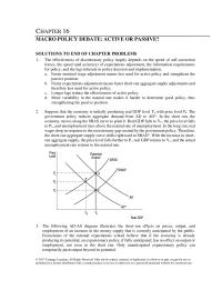Economics Chapter 16 Homework Only Unanticipated Expansionary Policy Can Temporarily Push