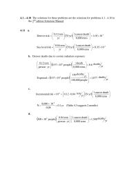 Environmental Engineering Chapter 4 Homework The solutions for these problems are the solutions