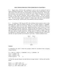 Industrial Engineering Chapter 9 Homework Optimal Layout Dock Consider Rectangular Warehouse