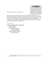 Human Resources Chapter 12 Enforcing Safety Rules Investigating And Recording Accidents