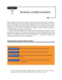 Human Resources Chapter 7 Training should be defined as a formal procedure