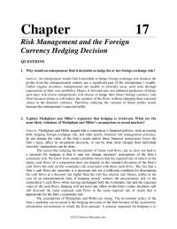 Chapter 17 Homework Will Chapeau Rouge Have Trouble Hedging The