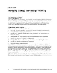 Management Chapter 8 Identify and describe various alternative approaches