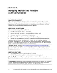 Management Chapter 18 Students That Disagree Will Point Out That