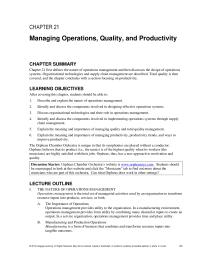 Management Chapter 21 Productivity And Quality Likewise Need Integrated Into