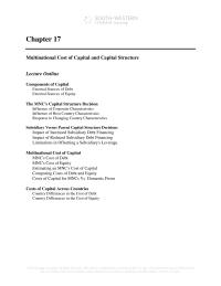 International Business Chapter 17 Singapore Percent Zylon’s Capital Structure Percent Debt