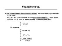 Industrial Engineering Class Notes 1 Foundations 5 First Order Ordinary Differential Equations