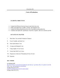 Economics Chapter 30 Accounting Profit Total Revenue Minus Explicit Costs